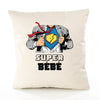 Housse de Coussin Premium Super BÉBÉ - Coton Canvas Fairtrade Beige Idée Cadeau Décoration Canapé