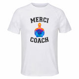 Maillot de Sport Homme pour Merci Coach 2 Coach - T-Shirt Respirant Polyester Manches Courtes - Cadeau Sportif Anniversaire Noël Fête des Pères