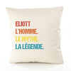 Housse de Coussin Premium Eliott Mythe Légende Vintage - Coton Canvas Fairtrade Beige Idée Cadeau Décoration Canapé