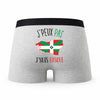 Caleçon Basque - Humour Boxer Gris Idée Cadeau Passion