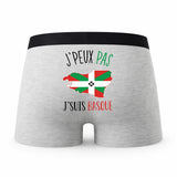 Caleçon Basque - Humour Boxer Gris Idée Cadeau Passion