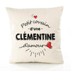Housse de Coussin Premium Clementine d'amour - Coton Canvas Fairtrade Beige Idée Cadeau Décoration Canapé 40x40