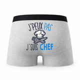 Caleçon Chef Cuisine - Humour Boxer Gris Idée Cadeau Passion