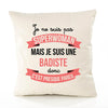 Housse de Coussin Premium Badiste Superwomen - Coton Canvas Fairtrade Beige Idée Cadeau Décoration Canapé