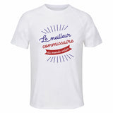Maillot de Sport Homme Commissaire Meilleur Monde - T-Shirt Respirant Polyester Manches Courtes - Cadeau Sportif Anniversaire Noël Fête des Pères