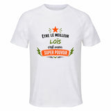 Maillot de Sport Homme Meilleur Lois Super Pouvoir Cadeau Anniversaire Noël Fête des Pères T-Shirt Respirant Polyester