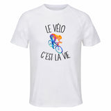 Maillot de Sport Homme Velo C'est La Vie - T-Shirt Respirant Polyester Manches Courtes - Cadeau Sportif Anniversaire Noël Fête des Pères
