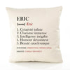 Housse de Coussin Premium Eric Définition - Coton Canvas Fairtrade Beige Idée Cadeau Décoration Canapé