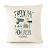 Housse de Coussin Premium Jardin Version Blanc - Coton Canvas Fairtrade Beige Idée Cadeau Décoration Canapé 40x40