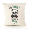 Housse de Coussin Premium Eva Pas Touche Panda - Coton Canvas Fairtrade Beige Idée Cadeau Décoration Canapé 40x40