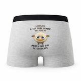 Caleçon Lemploye Agneau - Humour Boxer Gris Idée Cadeau