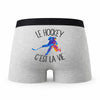 Caleçon Hockey - Humour Boxer Gris Passion Idée Cadeau
