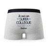 Caleçon Gustave Un Super Collègue - Humour Boxer Gris Idée Cadeau