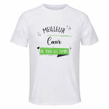 Maillot de Sport Homme Meilleur Cœur De Tous Les Temps - T-Shirt Respirant Polyester Manches Courtes - Cadeau Sportif Anniversaire Noël Fête des Pères
