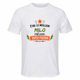 Maillot de Sport Homme Meilleur Milo Super Pouvoir Cadeau Anniversaire Noël Fête des Pères T-Shirt Respirant Polyester