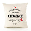 Housse de Coussin Premium Clemence d'amour - Coton Canvas Fairtrade Beige Idée Cadeau Décoration Canapé 40x40