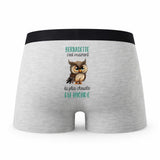 Caleçon Bernadette la Plus Chouette - Humour Boxer Gris Idée Cadeau