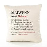 Housse de Coussin Premium Maïwenn Définition - Coton Canvas Fairtrade Beige Idée Cadeau Décoration Canapé