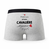 Caleçon Cavaliere d'amour - Humour Boxer Gris Idée Cadeau