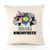 Housse de Coussin Premium Super ARCHITECTE - Coton Canvas Fairtrade Beige Idée Cadeau Décoration Canapé
