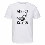 Maillot de Sport Homme pour Merci Golf Coach - T-Shirt Respirant Polyester Manches Courtes - Cadeau Sportif Anniversaire Noël Fête des Pères