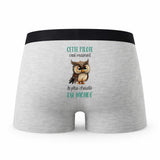 Caleçon Cette Pilote Caractère de Cochon - Humour Boxer Gris Idée Cadeau