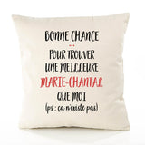 Housse de Coussin Premium Marie-Chantal ça n'existe Pas - Coton Canvas Fairtrade Beige Idée Cadeau Décoration Canapé