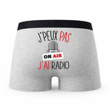 Caleçon Radio - Humour Boxer Gris Idée Cadeau Passion