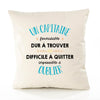 Housse de Coussin Premium Un Capitaine Formidable - Coton Canvas Fairtrade Beige Idée Cadeau Décoration Canapé