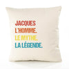 Housse de Coussin Premium Jacques Mythe Légende Vintage - Coton Canvas Fairtrade Beige Idée Cadeau Décoration Canapé 40x40
