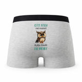 Caleçon Cette Atsem Caractère de Cochon - Humour Boxer Gris Idée Cadeau