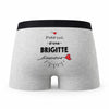 Caleçon Brigitte d'amour - Humour Boxer Gris Idée Cadeau