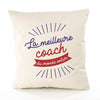 Housse de Coussin Premium Coach Meilleure Monde - Coton Canvas Fairtrade Beige Idée Cadeau Décoration Canapé