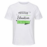 Maillot de Sport Homme Meilleur Educateur De Tous Les Temps - T-Shirt Respirant Polyester Manches Courtes - Cadeau Sportif Anniversaire Noël Fête des Pères