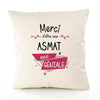 Housse de Coussin Premium Merci Asmat Géniale - Coton Canvas Fairtrade Beige Idée Cadeau Décoration Canapé