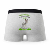 Caleçon Ce Chauffagiste Têtu comme Un Âne - Humour Boxer Gris Idée Cadeau