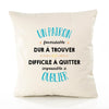 Housse de Coussin Premium Un Patron Impossible à Oublier - Coton Canvas Fairtrade Beige Idée Cadeau Décoration Canapé