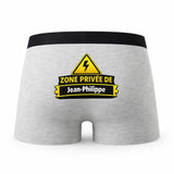 Caleçon Zone Privee De Jean-Philippe - Humour Boxer Gris Idée Cadeau