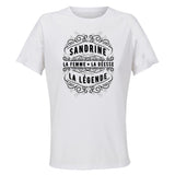 Maillot de Sport Femme Sandrine Copie Deesse Legende Noire - T-Shirt Respirant Polyester Manches Courtes - Cadeau Sportive Anniversaire Noël Fête des Mères