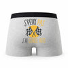 Caleçon Course Auto - Humour Boxer Gris Idée Cadeau Passion