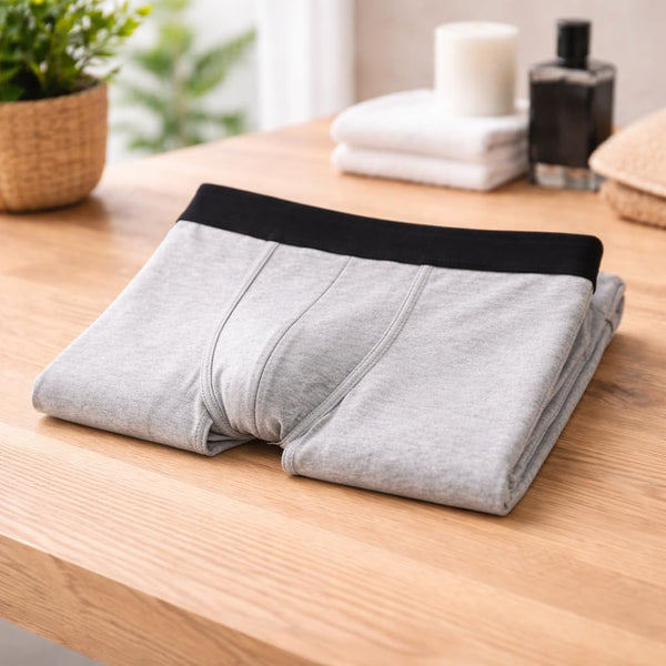 Caleçon Lucas Panda Grain - Humour Boxer Gris Idée Cadeau