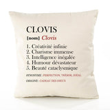 Housse de Coussin Premium Clovis Définition - Coton Canvas Fairtrade Beige Idée Cadeau Décoration Canapé