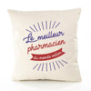 Housse de Coussin Premium pharmacien Meilleur Monde - Coton Canvas Fairtrade Beige Idée Cadeau Décoration Canapé