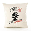 Housse de Coussin Premium manif Version Blanc - Coton Canvas Fairtrade Beige Idée Cadeau Décoration Canapé