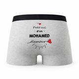 Caleçon Mohamed d'amour - Humour Boxer Gris Idée Cadeau