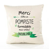 Housse de Coussin Premium Merci Pompiste Inoubliable - Coton Canvas Fairtrade Beige Idée Cadeau Décoration Canapé
