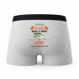 Caleçon Parrain Prof - Humour Boxer Gris Idée Cadeau Fête des Pères