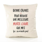 Housse de Coussin Premium Marie-Laure ça n'existe Pas - Coton Canvas Fairtrade Beige Idée Cadeau Décoration Canapé