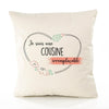 Housse de Coussin Premium Cousine irremplaçable - Coton Canvas Fairtrade Beige Idée Cadeau Décoration Canapé