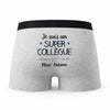 Caleçon Marc - Antoine Un Super Collègue - Humour Boxer Gris Idée Cadeau